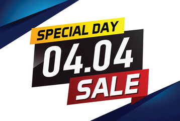 4.4 Special day sale word concept vector illustration with ribbon and 3d style for use landing page, template, ui, web, mobile app, poster, banner, flyer, background, gift card, coupon

