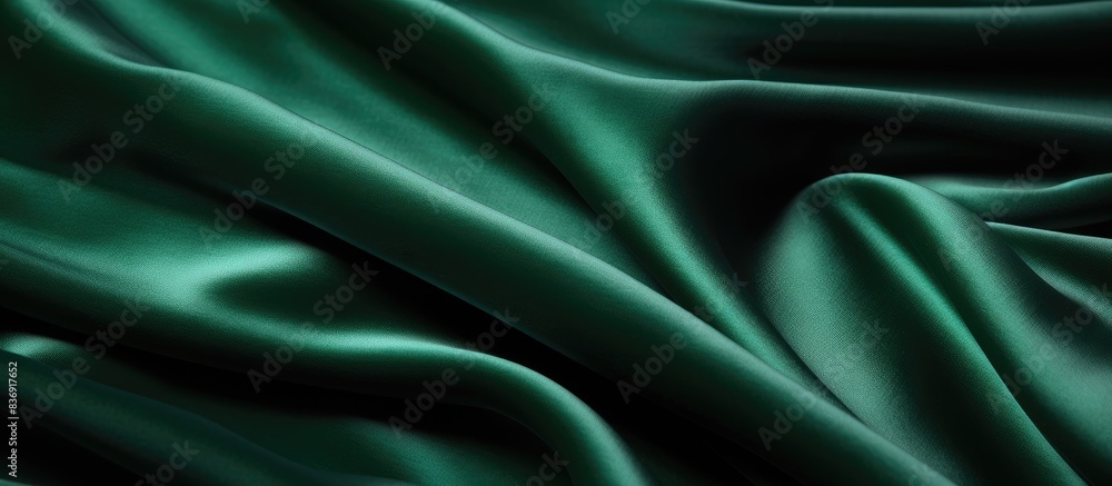 Wall mural green velvet fabric texture used as background. empty green fabric background of soft and smooth tex