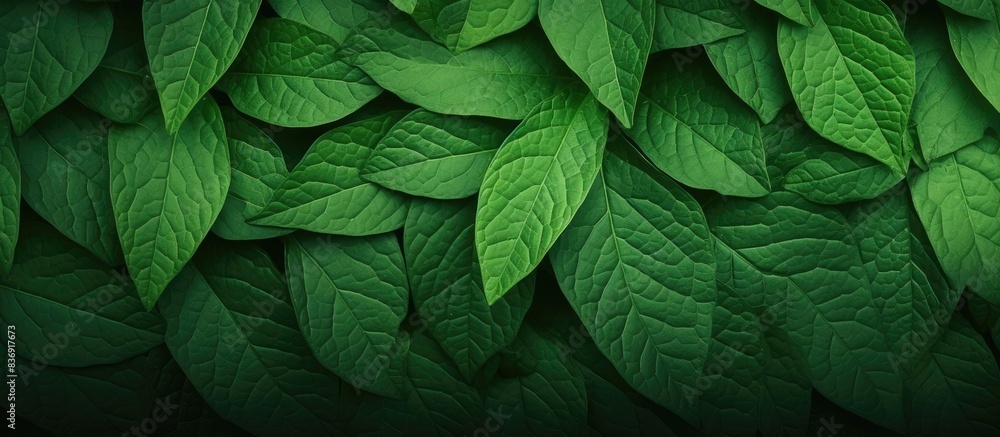 Fototapete background with a textured green leaf pattern and space for text or images.