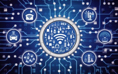 Obraz premium Abstract digital representation of the Internet of Things