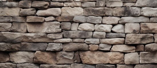 Fototapeta premium Stone wall serves as the backdrop for a copy space image.