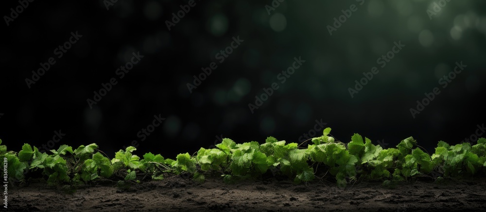 Poster green vines laying on the ground for a background with copy space image.