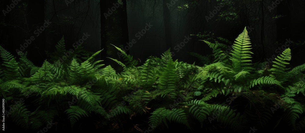 Poster capture an assortment of green botanical species like ferns and clovers showcasing round green leave