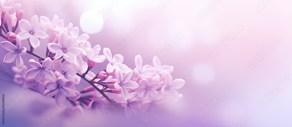 Poster Soft lilac backdrop with blurry and hazy effects, perfect for copy space image.