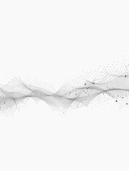Abstract Waveform Network with Interconnected Nodes in Gray Tones on White Background