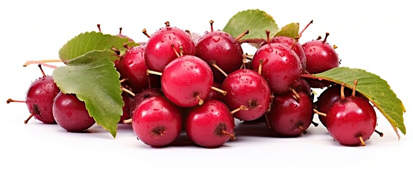 Grewia asiatica or Falsa fruits of Southeast Asia over white background.