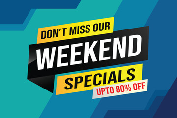 weekend specials word concept vector illustration and 3d style, landing page, template, ui, web, mobile app, poster, banner, flyer, background, gift card, coupon, label, wallpaper

