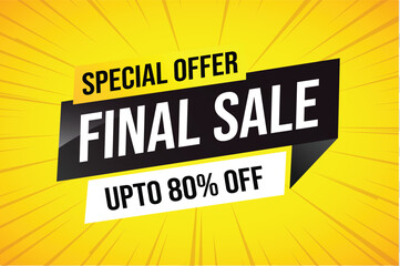 Special offer final sale tag. Banner design template for marketing. Special offer promotion or retail. background banner modern graphic design for store shop, online store, website, landing page

