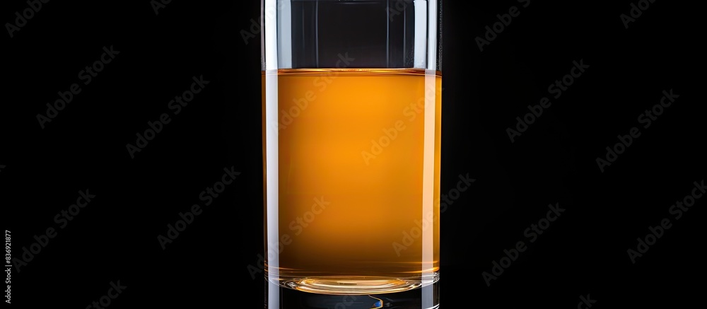Poster A tall glass filled with apple juice, with a blank space for adding text or images known as a copy space image.