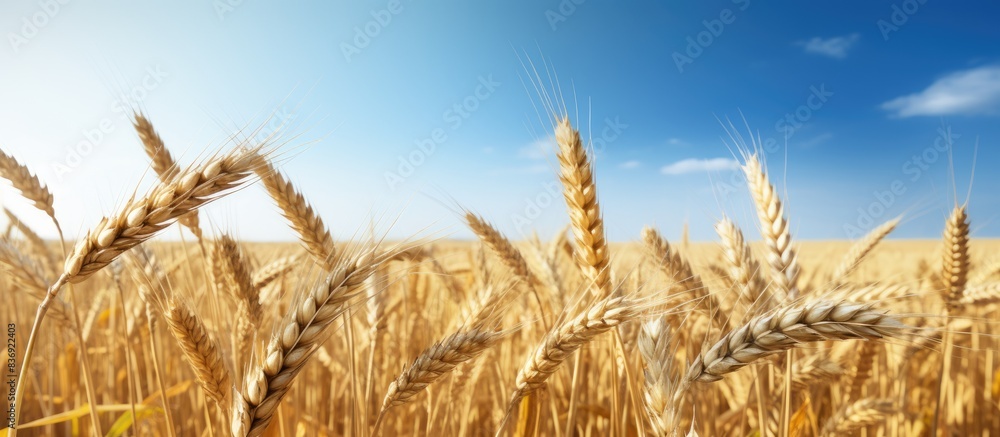 Poster ripe grain field with a copy space image.