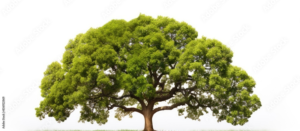 Poster A large tree stands alone against a white backdrop, providing ample copy space image.
