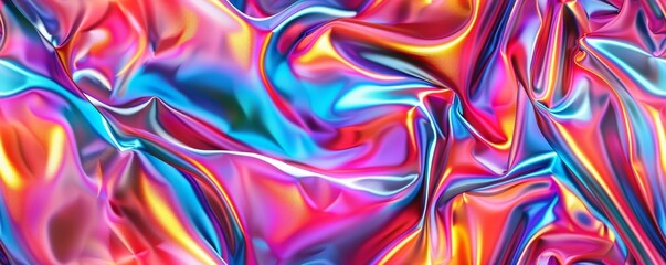Obraz premium Vibrant, abstract colorful background with iridescent, smooth textures, creating a mesmerizing visual effect, perfect for digital and print design.
