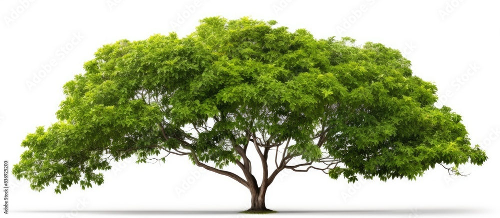Aufkleber High definition image of a beautiful green tropical tree isolated on a white background, ideal for architecture design projects with copy space image.