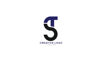 ST TS Abstract initial monogram letter alphabet logo design