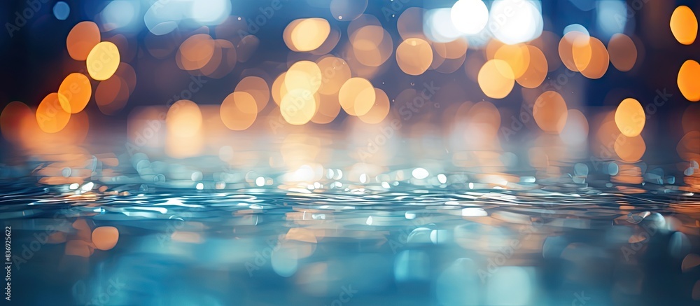 Poster pool with blurred lights creating a bokeh effect, great for copy space image.