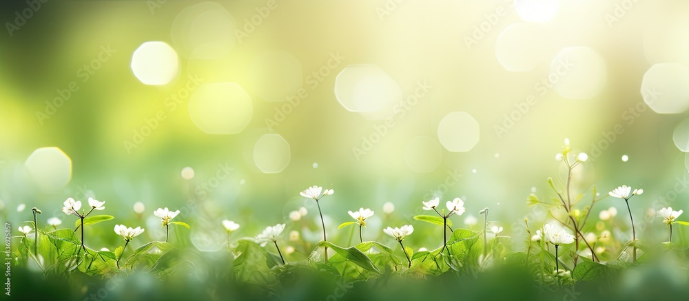 Fototapete nature background with blurred bokeh effect perfect for copy space image.