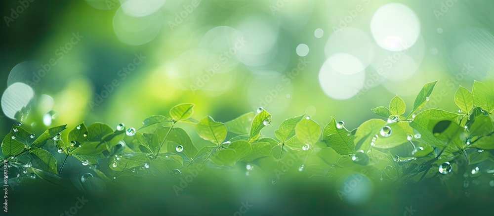 Poster Daytime bokeh effect with a green light, perfect for a copy space image.