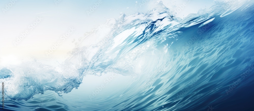Poster Close up view of an underwater sea wave with space for text or graphics in the image.