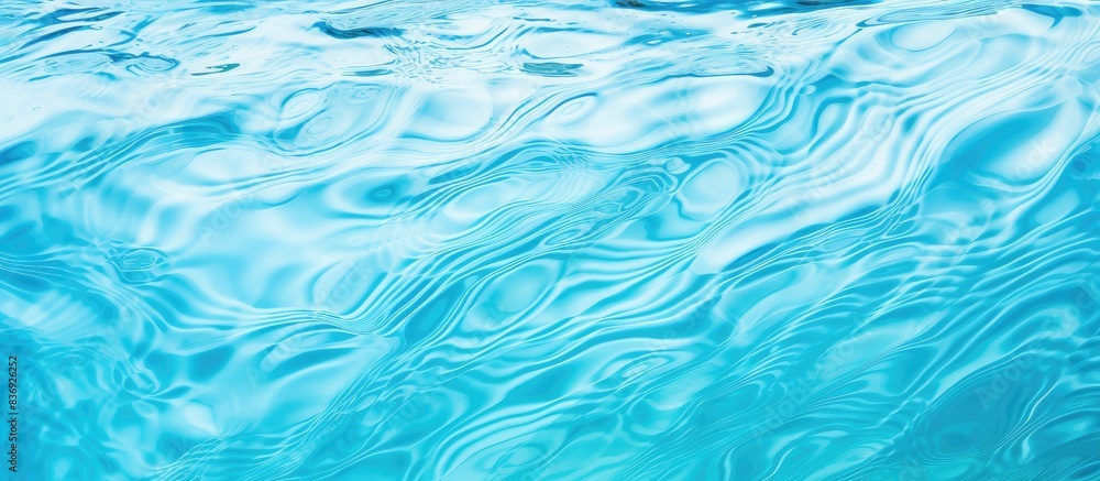 Poster rippled swimming pool water creates an abstract background with copy space image.