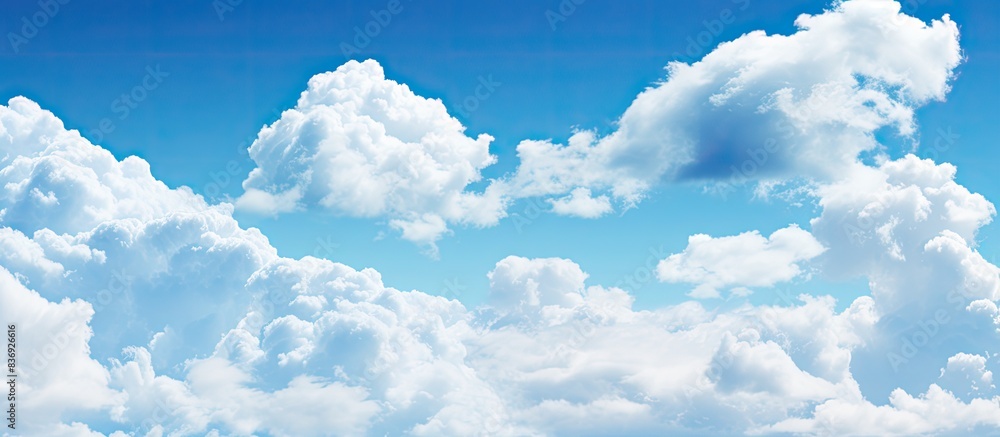 Leinwandbilder blue sky with fluffy clouds creating a serene atmosphere with ample copy space image.