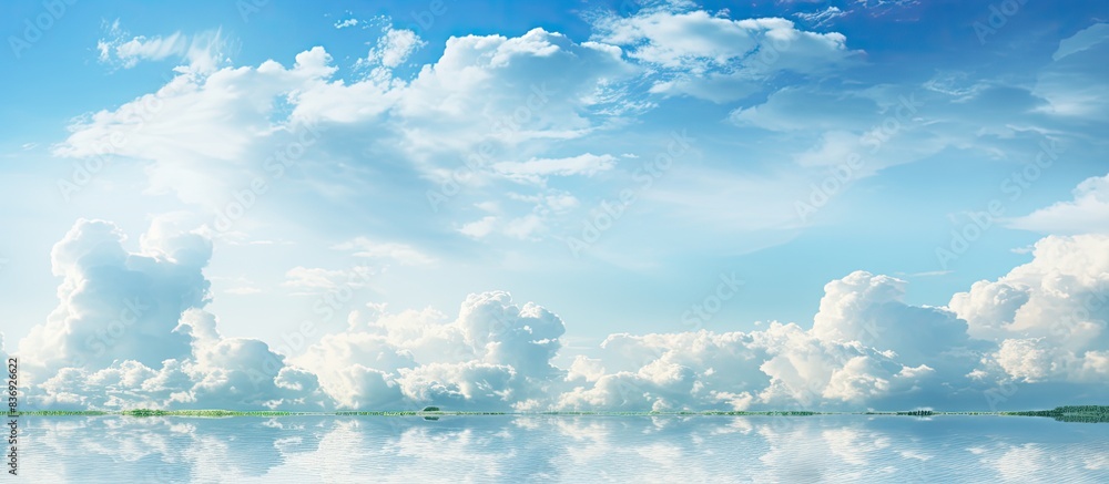 Poster bright sky after rain clouds with copy space image.