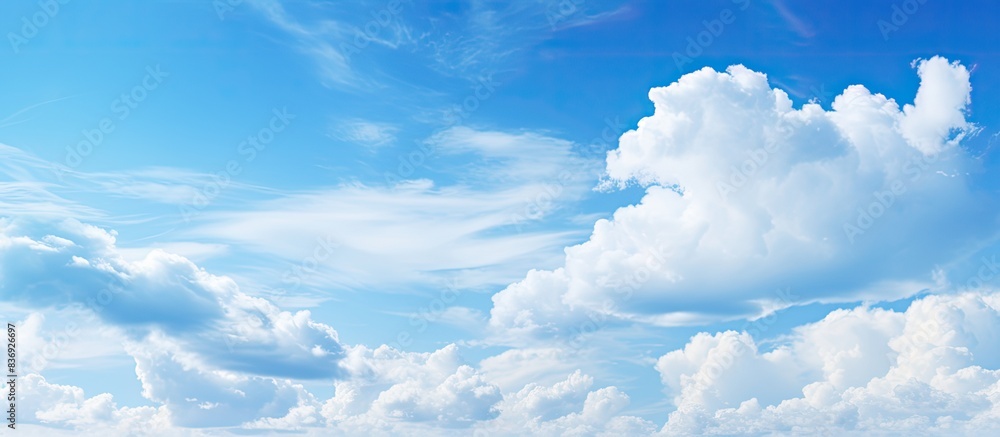 Poster scenic blue and white sky backdrop with copy space image.
