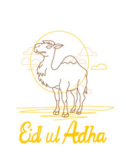 vector illustration. Muslim holiday Eid al-Adha. the sacrifice a ram or white and black sheep. graphic design decoration kurban bayrami. month lamb and a lamp.Translation from Arabic: Eid al-Adha