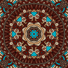 Vector floral art lacy mandala. Ethnic design with doodle ornament. Arabesque medallion vector