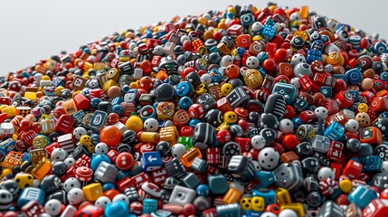 Obraz premium Children's toys A stack of small toys like wooden blocks