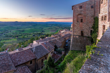 Montepulciano Town street view in Tuscany of Italy