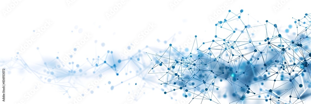 Aufkleber abstract blue network connection dots on white background vector presentation design