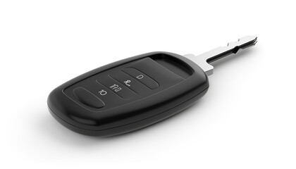 Modern car flip key isolated on white