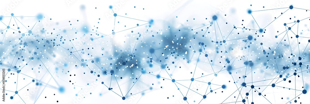 Poster abstract blue network connection dots on white background vector presentation design