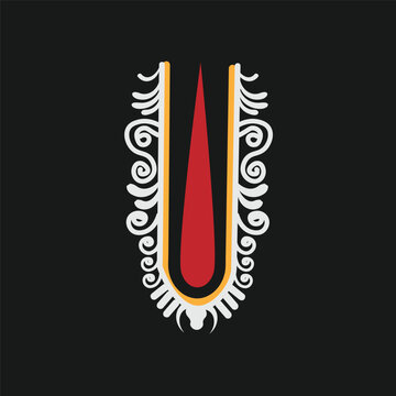 Shree Krishna tilak vector art on black background | Krishna tilak logo | Krishna vector art