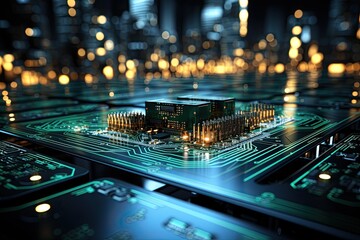 artificial intelligence or modern technology high tech background