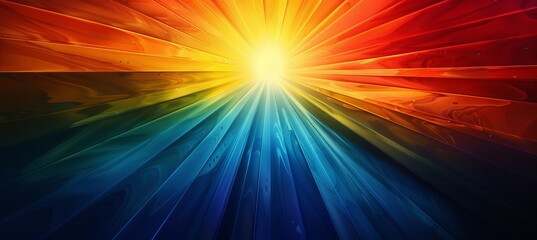 Obraz premium Rainbow rays light. LGBT pride gender equality wallpaper. Generative AI technology.