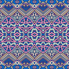 Cute vintage abstract geometric ethnic seamless pattern mosaic ornamental