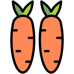 carrot filled line icon