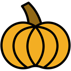 pumpkin filled line icon