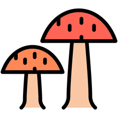 mushroom filled line icon