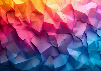 Naklejka premium Background abstract, vector illustration of an abstract geometric background with low poly shapes in vibrant gradient colors that transitions from blue to orange