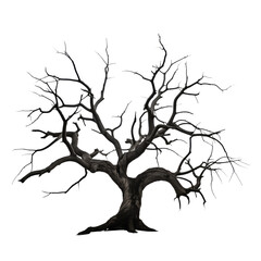 Elegant Dead Tree Silhouette: A stark and hauntingly beautiful depiction of a leafless tree against a muted background, perfect for evoking themes of solitude and the passage of time.