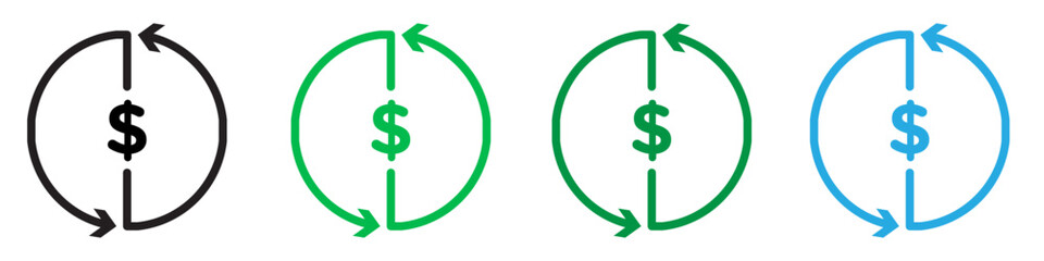 Circulation of money icon depicting the flow of currency in the economy, suitable for banking, finance, and economic studies