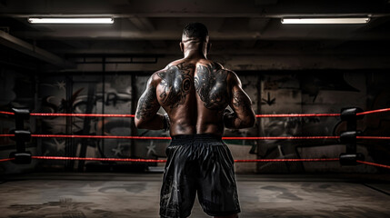 Heavyweight Martial arts fighter in the ring