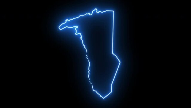 map of Greenville in North Carolina with a blue glowing neon effect