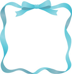 リボンフレーム　水色