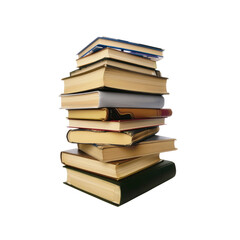 A Stack Of Books Stands As A Testament To Knowledge Against The Blank Canvas
