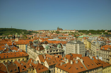 Obraz premium Prague castle from Prague old town hall tower