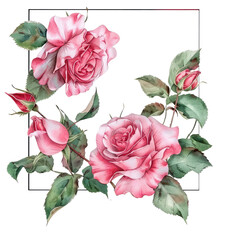 pink rose on white background