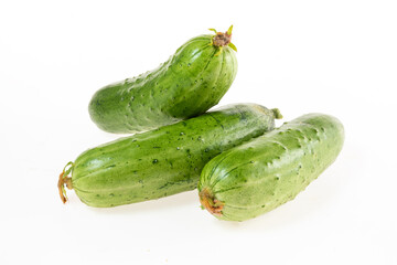 Closeup of cucumber on white background